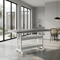Table de jardin rectangulaire en HDPE résistante aux intempéries, imperméable et résistante aux UV, pour hôtel et complexe hôtelier