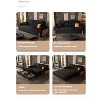 Meubles de maison au design simple, prix de gros, canapé-lit noir sectionnel et confortable pour le salon