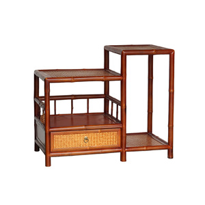 Mueble de Almacenamiento para Té de Bambú Hecho a Mano Estilo Dinastía Qing, Estante Multicapa con Cajones, Mueble Clásico Pequeño para Té - Product Image 5
