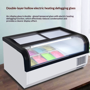 Congelatore da banco a raffreddamento diretto con vetro antiappannamento e luci LED, ideale per l'esposizione su tavolo di dessert surgelati e gelati - Product Image 6