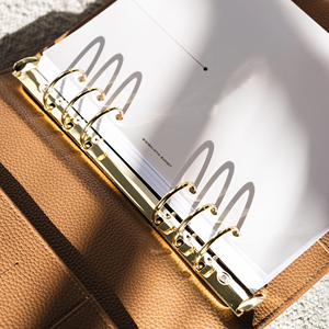 <b>A5</b> Planner <b>Binder</b> Planner Cover High Quality Personal Size 6 Gold <b>Ring</b> <b>Binder</b> PU Leather Cover Back to School Supplies - Product Image 2