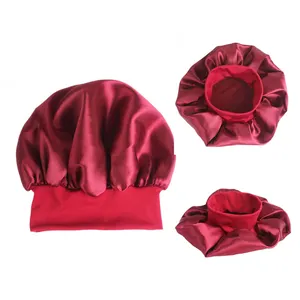 All'ingrosso fascia elastica di alta qualità in polyerplain colore delle donne macchia cuffia in raso di seta Jumbo cappello da notte cappello chemio