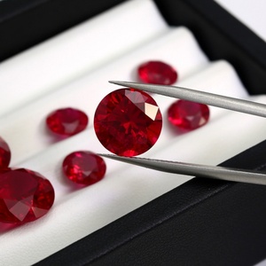 Vente en gros usine de pierres précieuses cultivées en laboratoire, rubis rouge sang de pigeon, taille brillant rond, 6,5 mm, 1,00 ct, effet de couleur/feu, pour la fabrication de bijoux - Product Image 2