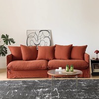 Sofá Modular Moderno Estilo Japonés para Sala de Estar, Extensible, de Tela de Lino, con Mechones, Rectangular, de Tres Plazas, Esquinero, Ajustable