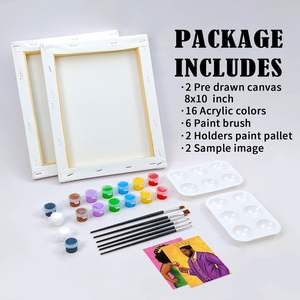 Adultes pour l'<span class=keywords><strong>amour</strong></span> thème date nuit jeux toile Art Set pré-dessiné Sip peinture Kit avec contour pour couple chaussures portraits sujets - Product Image 5
