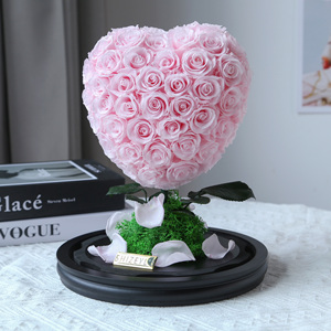 Nuevo Producto, Regalos Naturales para el Día de San Valentín, <span class=keywords><strong>Rosa</strong></span> en Forma de Corazón en Cúpula de Cristal, Caja de <span class=keywords><strong>Rosa</strong></span> <span class=keywords><strong>Eterna</strong></span>, Rosas Secas Personalizables en Cúpula, Regalo - Product Image 4