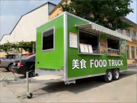 Remolque de Comida Grande de 8.5x20 pies con Tres Ventanas de Servicio y Refrigerador, Cocina Móvil de Calidad Profesional para Eventos Deportivos