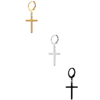 Boucles d'oreilles croix en acier inoxydable personnalisées, tendance, pour étudiants, hommes, femmes, couples, accessoires de bijoux, vente en gros