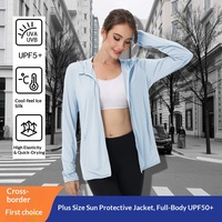 Vêtement de protection solaire UPF50+ en soie glacée pour femme, grande taille, léger, respirant, infroissable, à capuche, coupe ample, transfrontalier
