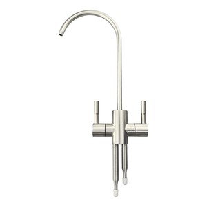 Grifo de acero inoxidable 100% 304 1/4 ", 3/8" Fregadero de carbono manual Grifo de filtro de agua RO de ósmosis inversa con cuello largo y varilla - Product Image 4