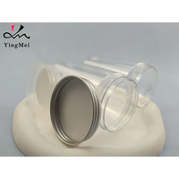 Bocaux en plastique transparent hermétiques avec couvercles en métal/plastique - Contenants de stockage alimentaire réutilisables pour les collations, les épices, les projets de bricolage