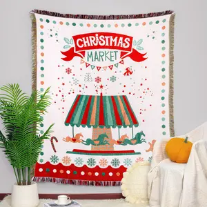 Christmas Decorations Throw Blanket Woven Blanket Tapestry Christmas Tapestry