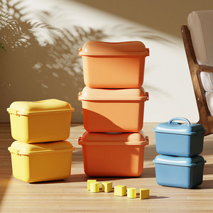 Organisateur de rangement de jouets portable personnalisé pour enfants mignons <span class=keywords><strong>avec</strong></span> <span class=keywords><strong>couvercle</strong></span> et poignée Boîte de rangement en plastique multifonctionnelle pour la maison - Product Image 6