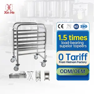 Easy To Assemble Stainless Steel Metals Bread Tray Bakery Cooling Storage Rack Trolley