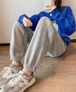 秋季女式长裤运动裤纯色女式口袋宽松跑步慢跑休闲裤 - Product Image 3