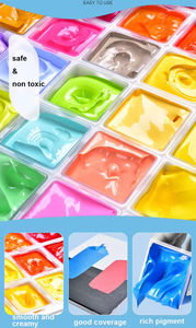 Bview Art 24 Couleurs 30ml Unique <span class=keywords><strong>Jelly</strong></span> Cup <span class=keywords><strong>Gouache</strong></span> Paint Set pour <span class=keywords><strong>Gouache</strong></span> Opaque Aquarelle Peinture - Product Image 4