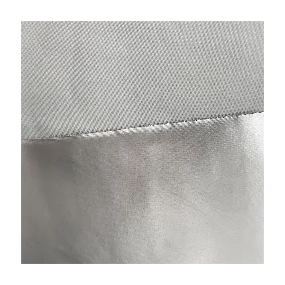 527 Hot Sales Polyester Fabric Shiny Semi Glossy Vinyl PU Film Coating Waterproof Downproof Bag Material for Jacket Coat