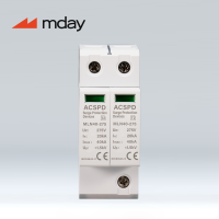 Mday MLN40 T2 Sistema Solar Industrial SPD 40kA 2P AC 275V-440V Dispositivo de Protección Contra Sobretensiones Estándar IEC 61643 Protección Contra Rayos