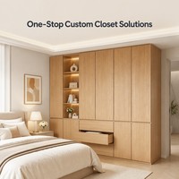 Système de dressing moderne en bois, sur mesure, intelligent, mural, en chêne italien, avec armoire et placard en bois