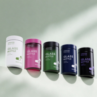 Flacon en verre vide de 150 ml à large ouverture pour capsules de suppléments, vente en gros, pour vitamines et pilules