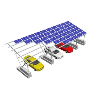 Tempat Parkir Mobil PV Surya Tahan Air Bebas Las Kanopi Garage Gudang Semua Desain Aluminium Permukaan Anodized
