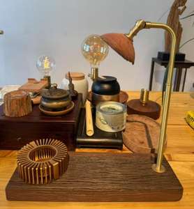 Luminaires en bois sculpté (lampes de table) réutilisables pour la décoration intérieure - Product Image 2