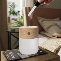 Veilleuse parfumée artisanale à capteur tactile LED, boîte de table en bois