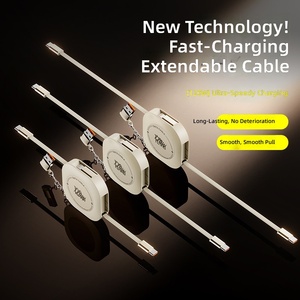 Nuevo Modelo 2026, Cable <span class=keywords><strong>de</strong></span> Datos <span class=keywords><strong>de</strong></span> 100W, A+C a C, Cable <span class=keywords><strong>de</strong></span> Carga Rápida con Cable Retráctil para Teléfonos Android - Product Image 5