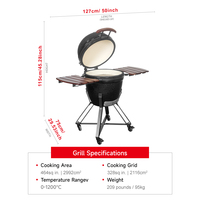 Baja telur BBQ 21 inci besar hitam keramik Kamado 26 inci telur Asador De karbon BBQ Grill baja luar ruangan logam arang barbekyu Rumah