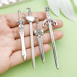 Antique <b>Silver</b> Alloy <b>Sword</b> Pendant Mixed Shapes For Necklace Making DIY Jewelry Accessories Zinc Alloy Plated Middle Size - Product Image 2