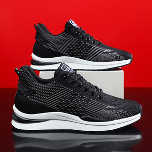 Zapatillas Deportivas Negras de Alta Calidad para Hombre, con Cordones, Aumentan la Estatura, Transpirables, Casuales - Product Image 1