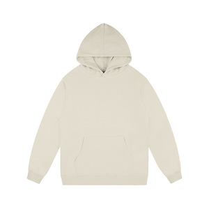 Streetwear Custom Mens Clothing Medium Sand Mock Neck Hooded Sweatshirt Soft Hoodies - Product Image 6