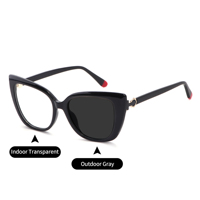 Nouvelles Lunettes de Vue Femme Tendance Monture Acétate Œil de Chat Multicolore Transparente Photochromique Lunette Photogray