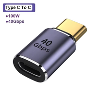 Adaptor USB C Sudut Kiri 90 Derajat USB4 Tipe C Male Female Extender Pengisi Daya Cepat 100W Konverter 40Gbps OTG Laptop Baru