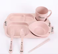 Offre spéciale Paille de blé écologique Boîte à lunch Assiette à dîner en mélamine Récipient alimentaire en plastique pour enfants Assiette de nourriture pour bébé