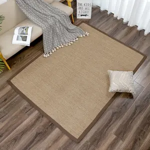 制造商天然纤维黄麻剑麻材料区域地毯环保客厅卧室装饰地毯地毯