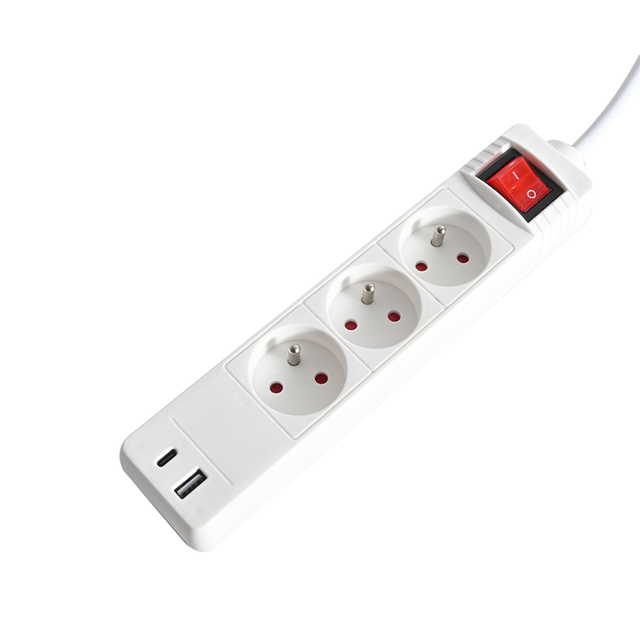 Wholesale Cheap French Standard 4 Gang Extension Cord Socket Power Strip PVC EU/US Plugs 10A/15A/16A Rated 4/5