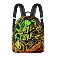 Sac à dos tendance en cuir PU durable, imperméable, avec logo personnalisé, motif polynésien Tonga, pour femme, idéal pour l'école - Prix de gros