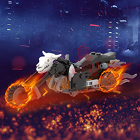 MOC1703 Motocicleta Johnny Blaze, 83 Piezas, Bloques de Construcción de Plástico Educativos para Armar y Coleccionar, con Figura, Regalo para Niños