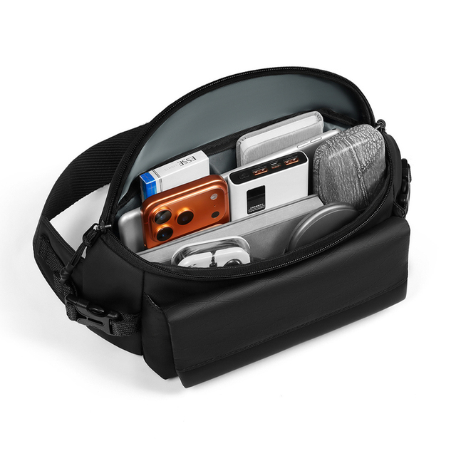 Ultralight Daily Sling Bag Magnetic Front Pocket Multi Compartment Storage 9.7 Inch Tablet Waterproof Fabric Outdoor Sport Bag