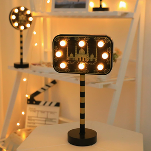 Lámpara de Mesa de Madera con Luz LED de Estrella y Luna Negra y Dorada para Ramadán Mubarak, Decoración para Fiestas y Ambientes Festivos, Venta al por Mayor DAMAI - Product Image 3