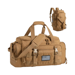 حقيبة ظهر رياضية تكتيكية للرجال كاكي صحراوي مع حامل زجاجة مياه و 4 مقصورات أحذية للسفر - Product Image 1