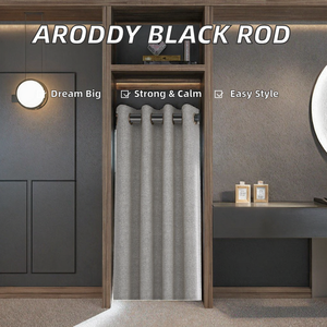 Nouvelle <span class=keywords><strong>Tringle</strong></span> à Rideaux Longue en Métal Noir Style Moderne 2026 pour Fenêtre en <span class=keywords><strong>Baie</strong></span> de Chambre - Product Image 2