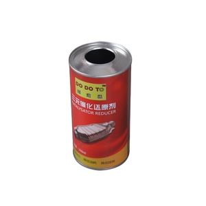 1 Liter round metal cone top can paint tin can ,glue container with plastic plug and screw opening