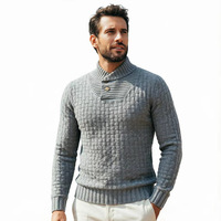 Pull en polyester tricoté style britannique pour homme, coupe ample, col rond, chaud, pour l'hiver, pour jeunes et adultes, commerce transfrontalier