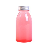 Bouteilles en plastique PET transparentes de 350 ml et 400 ml pour jus de fruits, contenants en plastique jetables, bouteilles en PET de qualité alimentaire avec couvercle