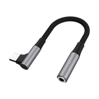 Adaptateur d'écouteurs DAC USB-C 90 degrés, câble audio AUX femelle mâle 3,5 mm, convertisseur en alliage d'aluminium + coton tressé 90 degrés DAC