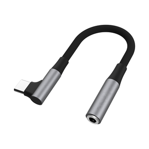 Adattatore DAC <span class=keywords><strong>USB</strong></span>-<span class=keywords><strong>C</strong></span> a 90 Gradi per Cuffie, Cavo Audio <span class=keywords><strong>AUX</strong></span> Femmina-Maschio da 3,5mm, Convertitore in Lega di Alluminio + Intrecciato in Cotone - Product Image 2