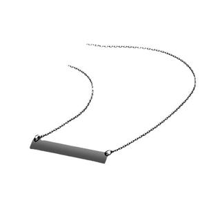 Customized <b>Horizontal</b> <b>Bar</b> Stainless Steel Pendant Necklace Gold Plated with Engraved Text for Parties - Product Image 6