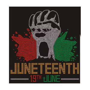 Vente en gros de motifs personnalisés thermocollants en strass Bling Juneteenth Black <span class=keywords><strong>History</strong></span> Is <span class=keywords><strong>American</strong></span> pour T-shirt - Product Image 4